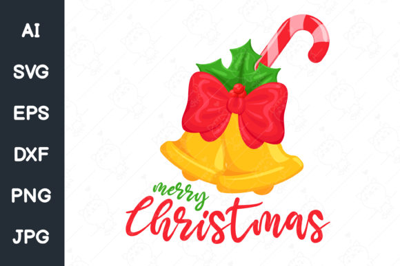 Christmas Bell with Beautiful Red Bow Ch