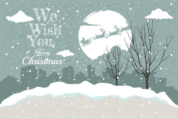 Christmas City Snow Illustration