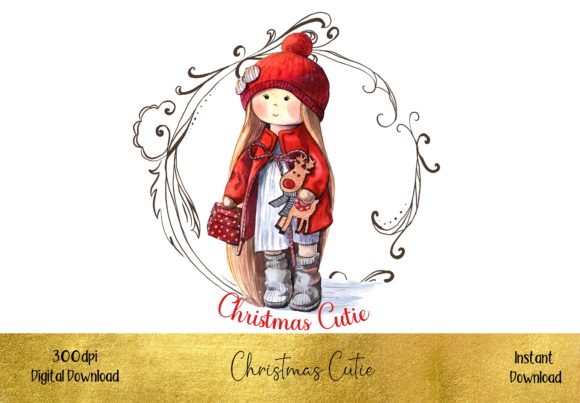 Christmas Cutie Little Girl Illustrations