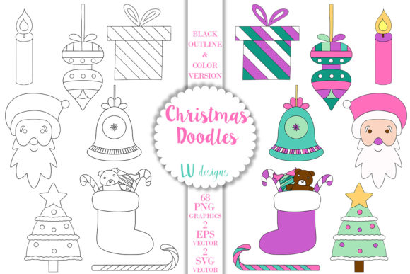 Christmas Doodles Illustrations for Local Business Branding