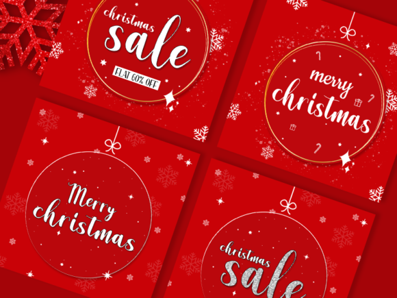 Christmas Greetings Sale Creative Illustrations