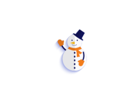 Christmas Illustration Black Hat Snowman