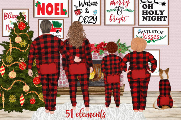 Christmas Plus SIze Family Illustrations