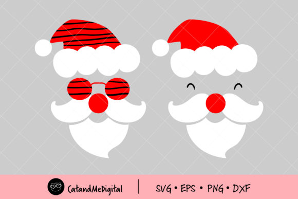 Christmas Santa Face Illustrations