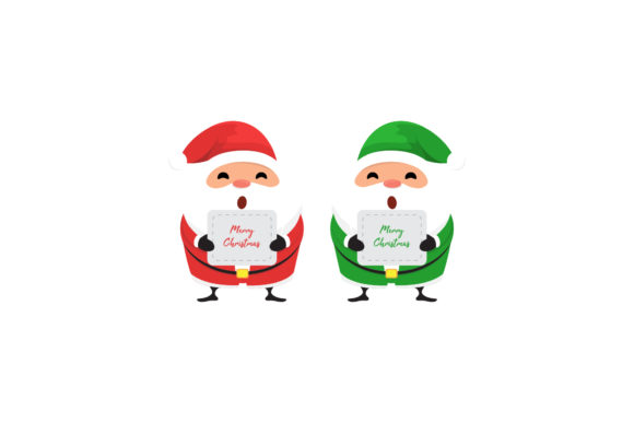 Christmas Santa Illustration Set Vector