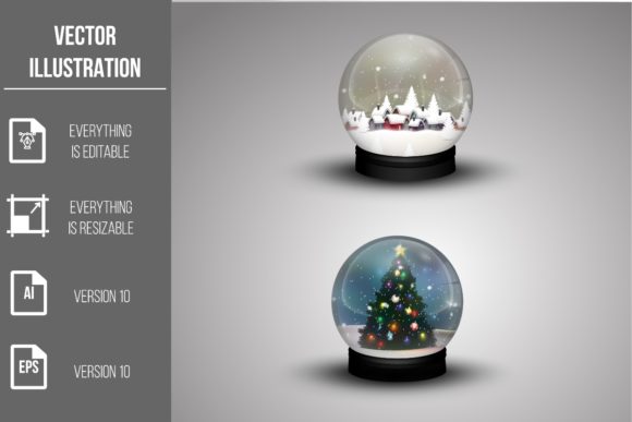 Christmas Snow Globe Vector Clipart