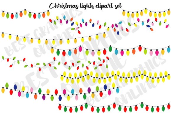Christmas Tree Lights Clipart Holiday Illustrations