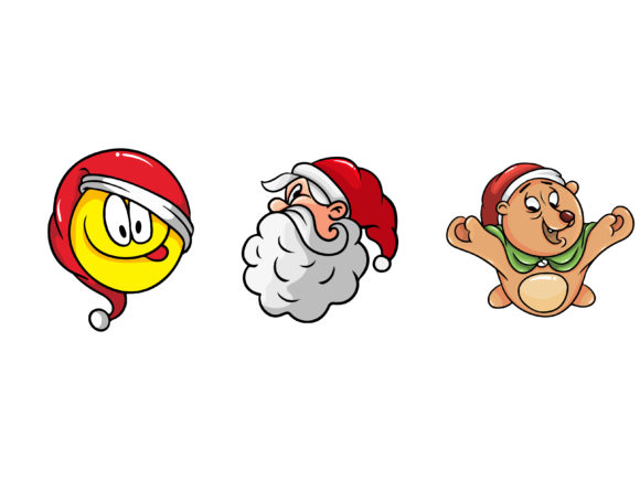 Christmas Triple Bundle Yellow Santa Illustrations