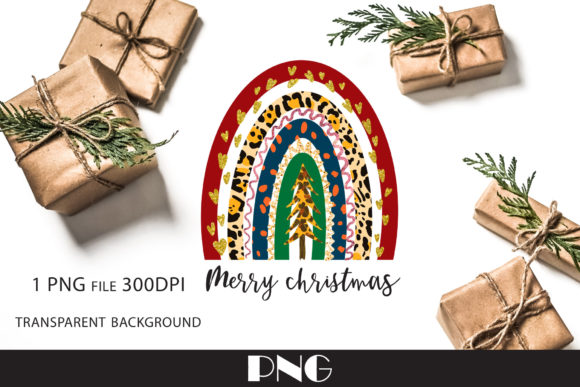 Rainbow Christmas Sublimation Illustrations