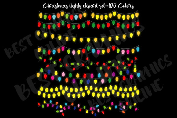 String of Christmas Lights Illustrations for Seasonal Design