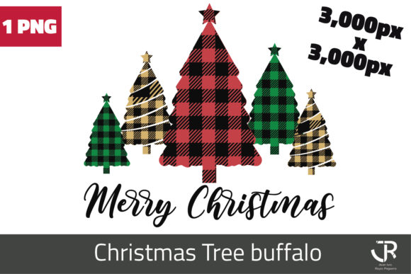 Sublimation Christmas Tree Buffalo Plaid Illustrations